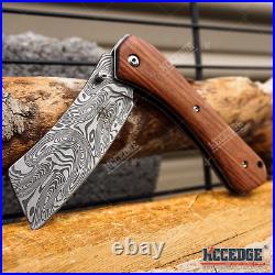 5pc Damascus Etched Hunting Knife Set 1pc Fixed Blade Knife + 4pc Pocket Knife