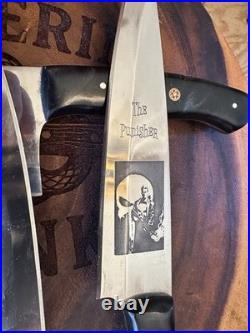 5pcs High Polished Carbon Steel Chef Set, With The Punisher Series Engraved