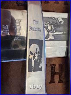 5pcs High Polished Carbon Steel Chef Set, With The Punisher Series Engraved