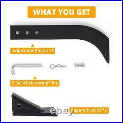 5pcs/set 16'' Box Blade Shank Scarifier Shanks Teeth 3 Holes Box Scraper Shank