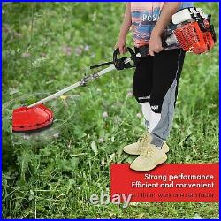 63cc 2-Stroke 5 in 1 Gas Brush Cutter Weed Eater + Safety Bundle