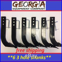 6 Box Blade Ripper Shank Tooth (set Of 6) With Mounting Pins Free Shipping