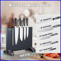 6 Pieces Knife Set with Magnetic Block, Ultra-Sharp High-carbon Steel Kitchen