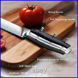 6 Pieces Knife Set with Magnetic Block, Ultra-Sharp High-carbon Steel Kitchen