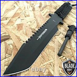 6pc Black Hunting Camping Survival Fixed Blade Outdoor Tactical Knife Set