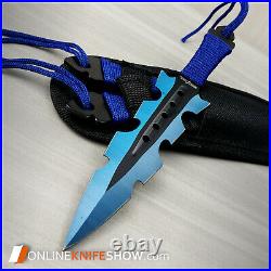 7.5 TACTICAL THROWING KNIVES FOR SALE Fixed Blade Thrower Set 3pcs Blue Knife