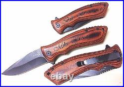 7 Personaliz? Ed Engraved Spring Assist Knives, Groomsmen Gift Sets, Knife, Wood