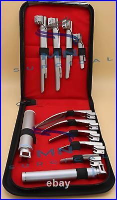 9 Blades Set 2 Medium Handles Mac & Miller New Conventional Laryngoscope