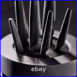 9 Piece Black Stainless Steel Knife Set Blade Handle Outdoor Slicer Cutter Tool