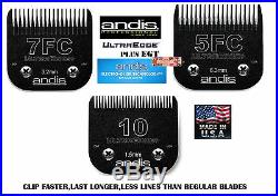ANDIS UltraEdge + PLUS EGT 10,7FC, 5FC Blade SETFit Many Oster, Wahl Pet Clipper