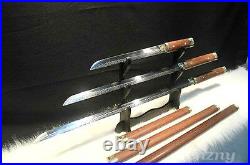 A Set 3 Japanese Samurai Sword Katana High Carbon Steel Full Tang Blade sharp