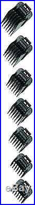 Andis 7 Pack Master ML Comb Set Clipper Guards Black Plastic Clip On #01380 NEW