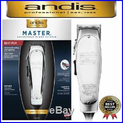 Andis Master Hair Adjustable Blade Clipper 01557 And Dual Magnet 9-Comb Set
