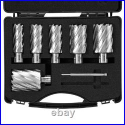 Annular Cutter Set, 6 Pcs Universal Shank Mag Drill Bits, 1' To 2' Cutting