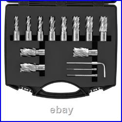 Annular Cutter Set HSS Magnetic Drill Bits 13 PCS Weldon Shank 1 Depth