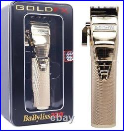 BaByliss PRO GOLD Edition FX Clipper Trimmer & UV Single Foil Shaver Set NEW