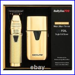 BaByliss PRO GOLD Edition FX Clipper Trimmer & UV Single Foil Shaver Set NEW