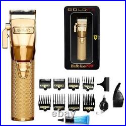 BaByliss PRO GOLD Edition FX Clipper Trimmer & UV Single Foil Shaver Set NEW