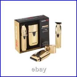 BaByliss PRO GOLD Edition FX Clipper Trimmer & UV Single Foil Shaver Set NEW