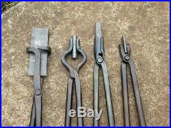 Blacksmith Tongs Set, Tools For Anvil, Hammer, Forge, Blade, Knife Making