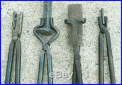Blacksmith Tongs Tools For Anvil, Knife Making, Blade Tongs, Forge, Hammer, set