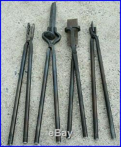 Blacksmith Tongs Tools For Anvil, Knife Making, Blade Tongs, Forge, Hammer, set