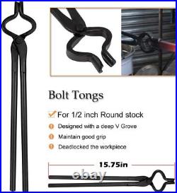 Blacksmith Tongs Tools Set Flat Tongs & Square Jaw Tongs, Bolt Tongs, Blade Tongs Blacksmith Tongs Tools Set Flat Tongs & Square Jaw Tongs, Bolt Tongs, Blade Tongs