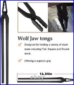Blacksmith Tongs Tools Set Flat Tongs & Square Jaw Tongs, Bolt Tongs, Blade Tongs