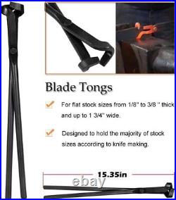 Blacksmith Tongs Tools Set Flat Tongs & Square Jaw Tongs, Bolt Tongs, Blade Tongs