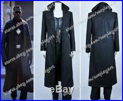Blade Trinity Wesley Snipes Cosplay Costume Black Trench Coat Outfit Whole Set