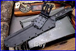 CFK Handmade D2 Custom HONEYCOMB PUNISHER TANTO Blade Knife & Kydex Sheath Set