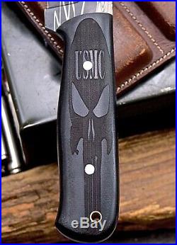 CFK Handmade D2 Custom HONEYCOMB PUNISHER TANTO Blade Knife & Kydex Sheath Set