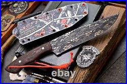 CFK Handmade D2 Tool Steel Custom Large Bushcraft Blade Knife Kydex Sheath Set
