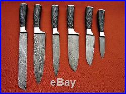 CUSTOM MADE DAMASCUS BLADE 6Pcs. CHEF/KITCHEN KNIVES SET DC 1049-6 CUSTOM MADE DAMASCUS BLADE 6Pcs. CHEF/KITCHEN KNIVES SET DC 1049-6