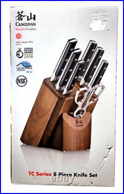 Cangshan TC Series 8-Piece Knife Block Set (1021219) Forged Swedish Steel. NEW