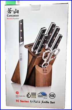 Cangshan TC Series 8-Piece Knife Block Set (1021219) Forged Swedish Steel. NEW