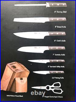 Cangshan TC Series 8-Piece Knife Block Set (1021219) Forged Swedish Steel. NEW