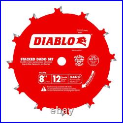 Carbide Stacked Dado Saw Blade Set 2 Blades, 2 Wing Chippers, Shims and Carryi