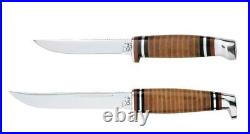Case 00372 Two-Knife Leather Hunter Set Brown Sm & Lg Knife Set