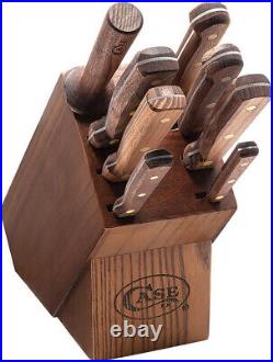 Case Cutlery Kitchen Blade Nine Piece Wooden Block Walnut Handle Knife Set 10249