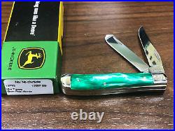 Case John Deere Green Pearl Kirinite Handled Steel Blade Lot of 5 Knife Set New