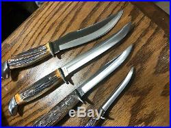 Case XX'65-'80 Razor Edge Stag Fixed Blade Knife Set, Mint