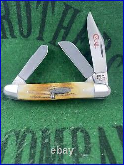 Case xx 1978 Stag 7 Knife Red Letter Set Etched Blades Clean Solid Tight Unused