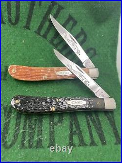 Case xx 1985 Royal Flush 5 Knife Set Etched Blades Numbered Original Box Unused