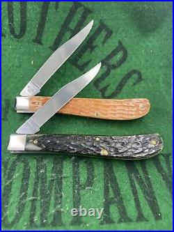 Case xx 1985 Royal Flush 5 Knife Set Etched Blades Numbered Original Box Unused