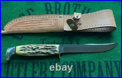 Case xx 4 knife blue scrolled fixed blade set 1977 etched blade mint shape nib