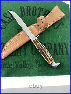 Case xx Complete 4 Knife Blue Scroll Stag Fixed Blade Set 1977 99% Mint Unused