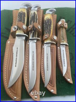Case xx Complete Bradford Centennial Stag Fixed Blade Set 1979 Unused & sheaths