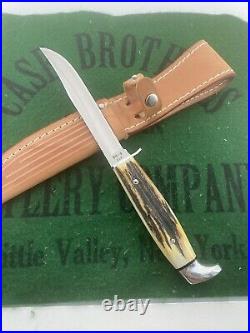 Case xx Complete Bradford Centennial Stag Fixed Blade Set 1979 Unused & sheaths