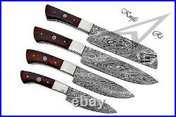 Chef Knife Handmade Damascus Steel Sharp Edge Cutting Blade Kitchen Knife Set